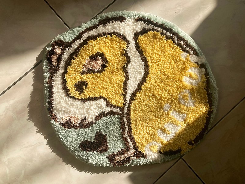 Nj Sketch guinea pig plush floor mat / cultural and creative products / designer - Rugs & Floor Mats - Cotton & Hemp Multicolor