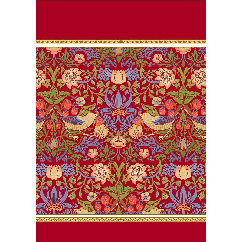 英國 RK | 經典Classic Collection草莓鳥園70*48cm茶巾紅色雙邊 - 廚具 - 棉．麻 多色