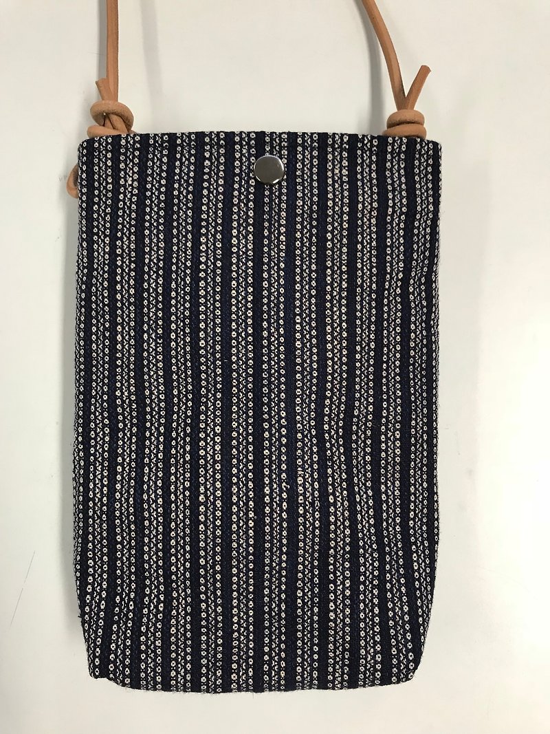 Woven Fabric Cell Phone Bag - Messenger Bags & Sling Bags - Cotton & Hemp Blue