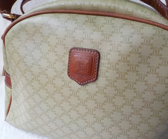 Triomphe vintage leather bowling bag Celine Brown in Leather