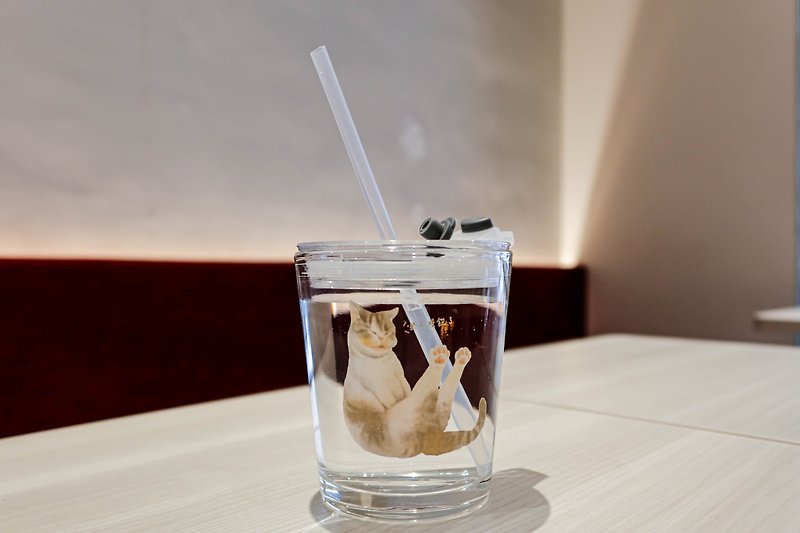起きたばかりの猫 ハンディグラス 400ml - グラス・コップ - ガラス 透明