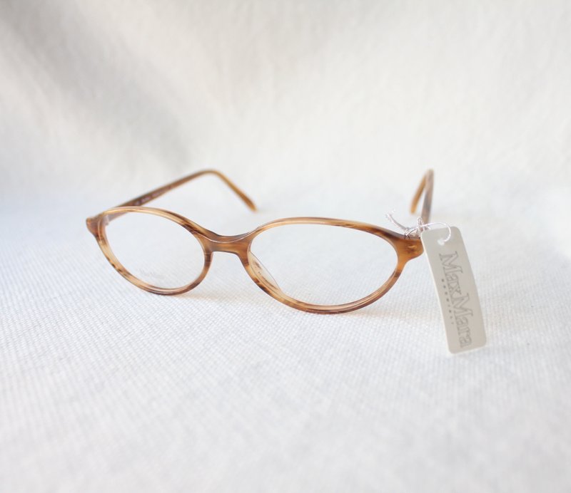 FOAK古著 /庫存新品/Max Mara琥珀木紋古董眼鏡 - 眼鏡/鏡框 - 其他材質 