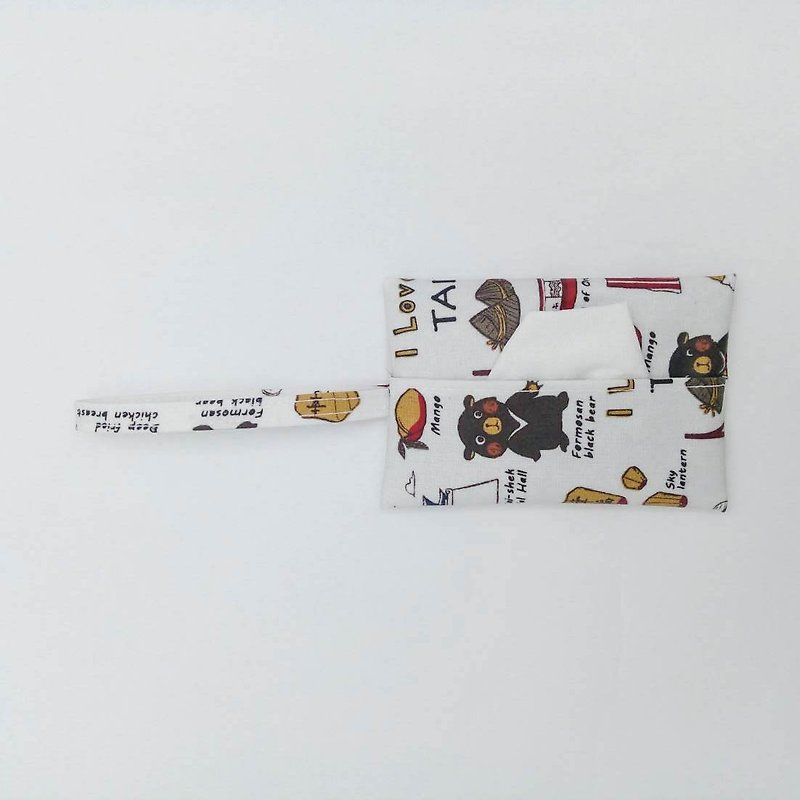 White Bear Pocket Face Paper Cover-Waterproof - กล่องทิชชู่ - ผ้าฝ้าย/ผ้าลินิน ขาว