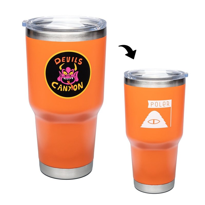 POLER 30 OZ STAINLESS STEEL TUMBLER 冰壩杯 887ml 橘 - 露營用品 - 防水材質 橘色