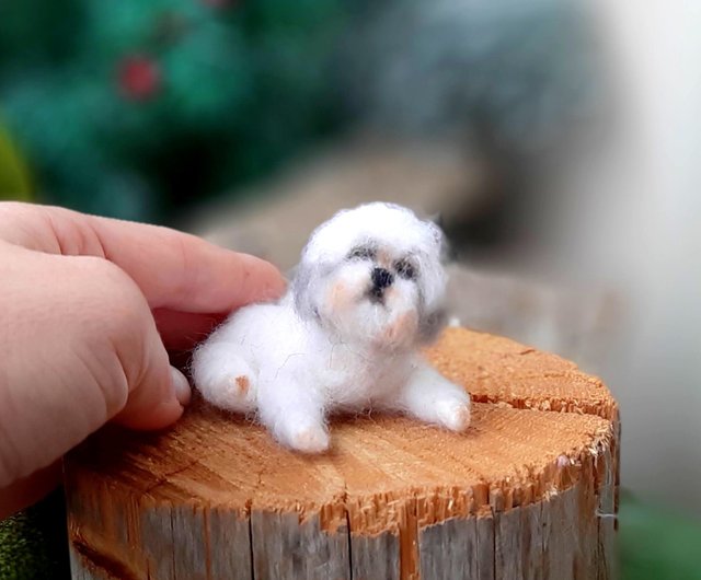 Shih Tzu Custom Needle Felted Dog Sculpture Pet Replica Stuffed Dog Memory  Pet Portrait Wool Figurine Wool Art Toys Wool Animal 