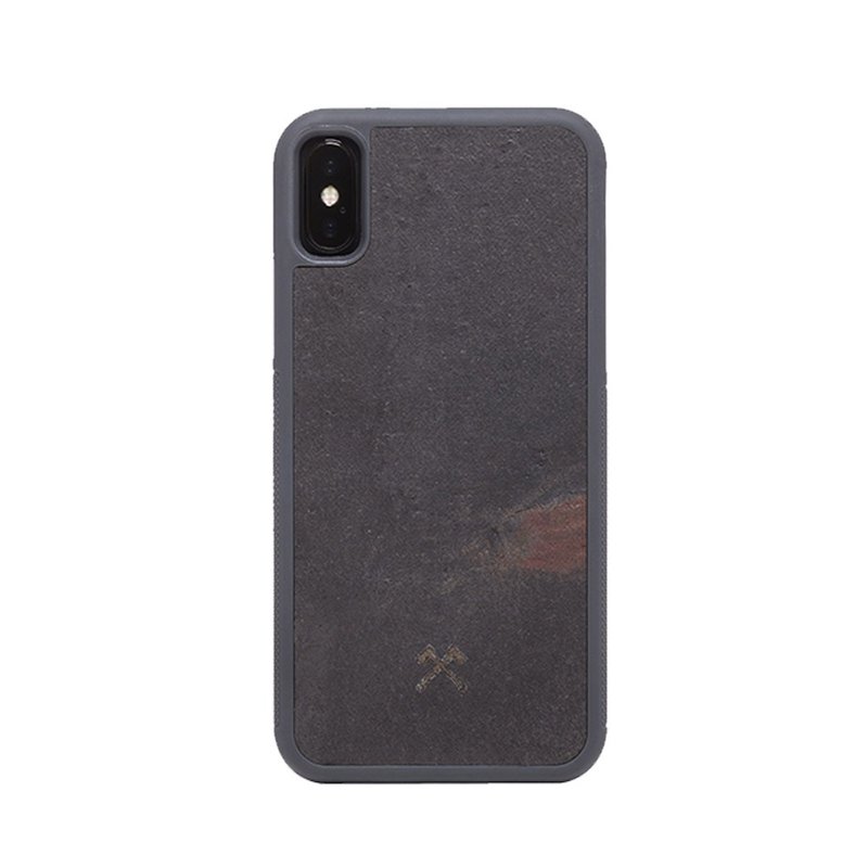 德國WOODCESSORIES天然原石防摔保護殼-iPhone Xs Max 火山黑 - 手機殼/手機套 - 石頭 灰色