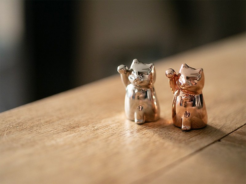 โลหะ ของวางตกแต่ง สีทอง - [Single Kitten_Silver | No Fragrance] Lucky Cat Gifts Lucky Cat Decoration Feng Shui Change Luck