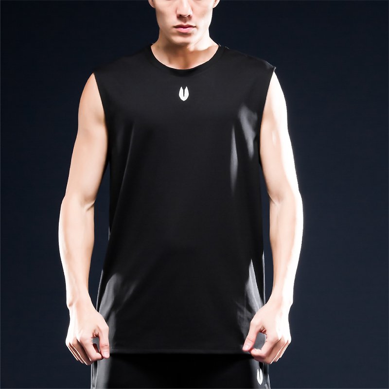 Origin Airness InstaDRY Hollow Instant Dry T-Shirt - Sleeveless - Black - Men's Sportswear Tops - Polyester 