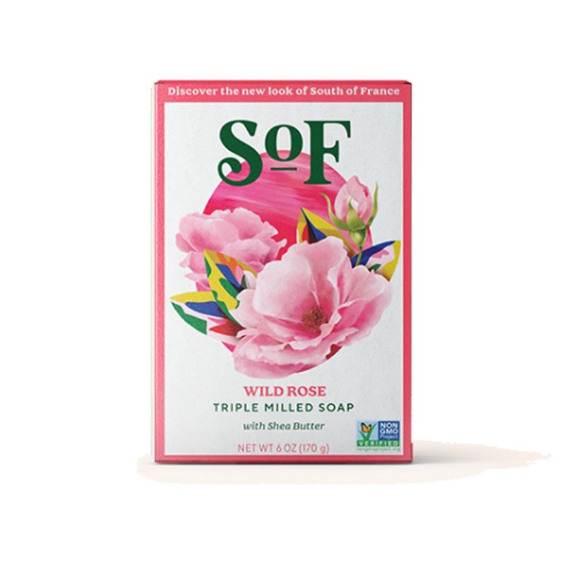 South of France Marseille Soap Rose Chanson 170g (New Packaging) - สบู่ - วัสดุอื่นๆ สีแดง