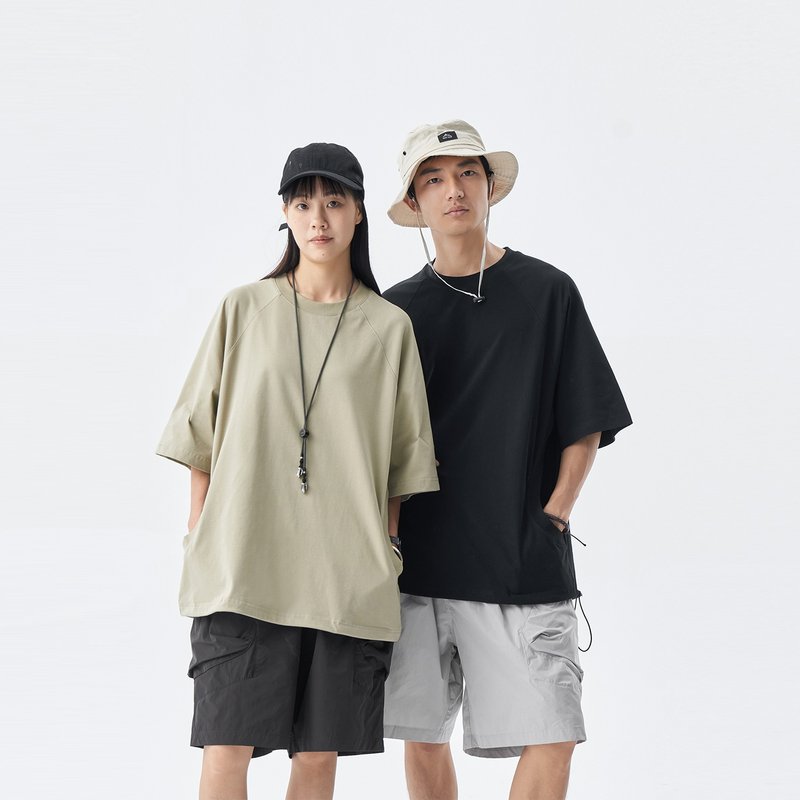TopBasics 側口袋短袖T恤 - 男 T 恤 - 棉．麻 綠色
