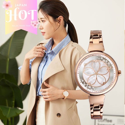 台湾ブランド RELAX TIME bloomシリーズ-桜 レディース腕時計