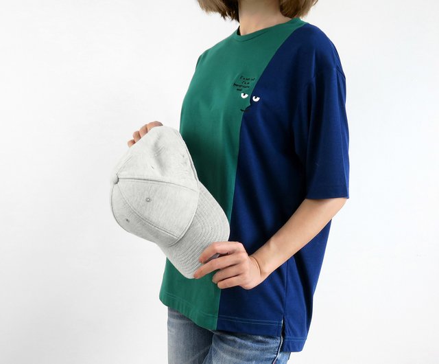 Mr. T】バイカラーTシャツ グリーン x ブルー - ショップ