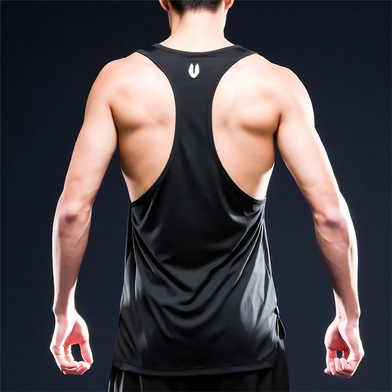 Force AquaTouch InstaDRY Water Touch Instant Men's Slim Fit Sports Tank Top - Black - Men's Sportswear Tops - Polyester 