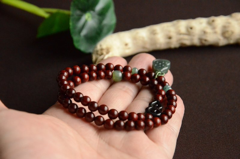 [Ruoyi] Natural lobular rosewood double ring bracelet - Bracelets - Wood 