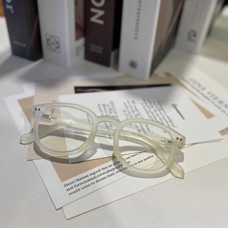 Sightus 防藍光老花眼鏡/ 亞洲版型經典/ 波士頓框/ 霧透 - 眼鏡/眼鏡框 - 塑膠 透明