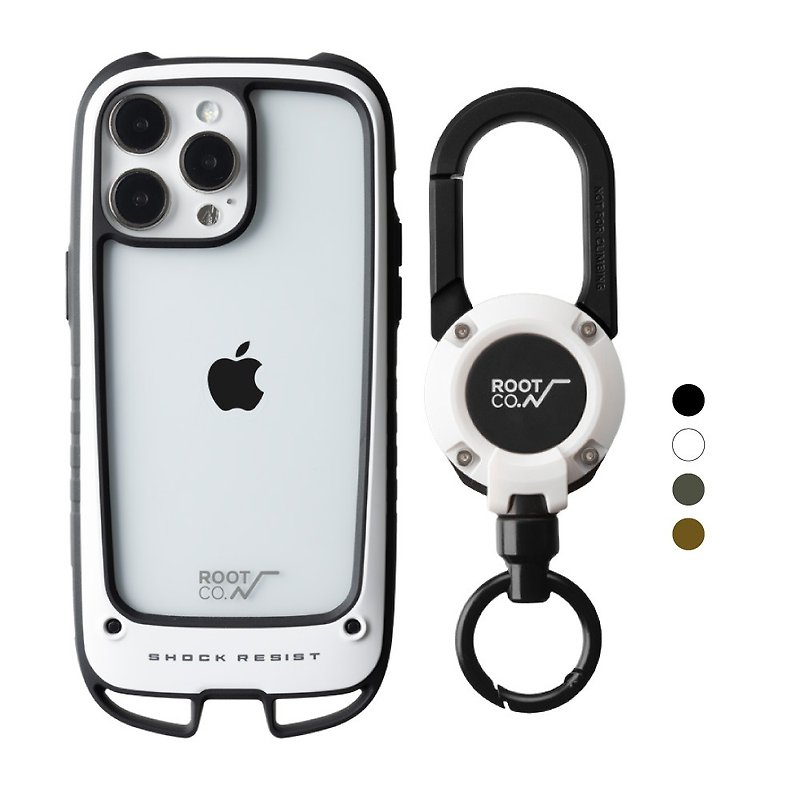 塑膠 手機殼/手機套 多色 - 日本 ROOT CO. iPhone 14 Pro Max 雙掛勾摔手機殼+360旋轉登山扣