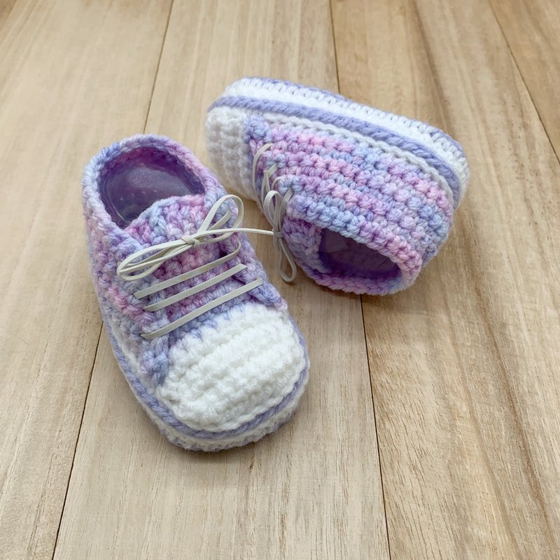 Stylish Baby Sneaker - Unicorn Crochet Shoes - Purple Handmade Toddler Booties - Kids' Shoes - Acrylic Pink