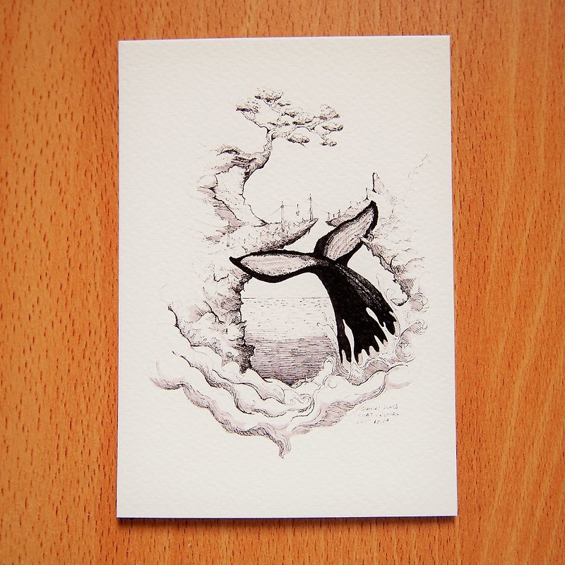 Postcard - Whale Type B - การ์ด/โปสการ์ด - กระดาษ ขาว
