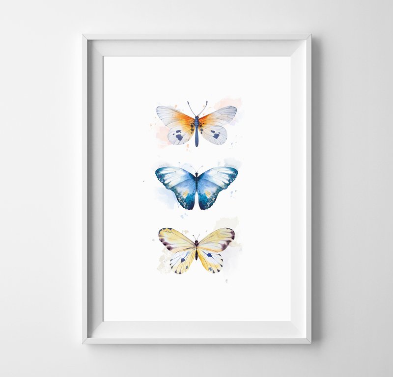 Butterfly Print (1) 可客製化 掛畫 海報 - 壁貼/牆壁裝飾 - 紙 