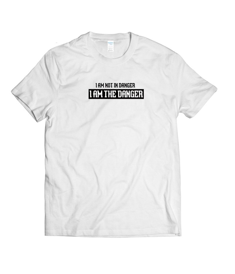 我就是危險-T-shirt 白/黑/灰/藏青 - 男 T 恤 - 棉．麻 多色