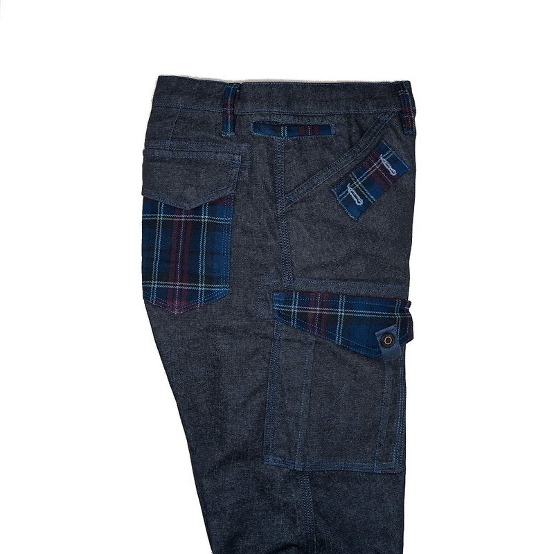 BE001スコットランド柄8ポケットスラックスBerlinClassic Scotland Check - パンツ メンズ - コットン・麻 多色