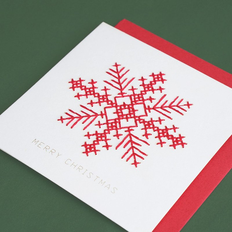 【Snowflake】Christmas Laser Card Cross Stitch Kit | XiuCrafts - Cards & Postcards - Thread Multicolor