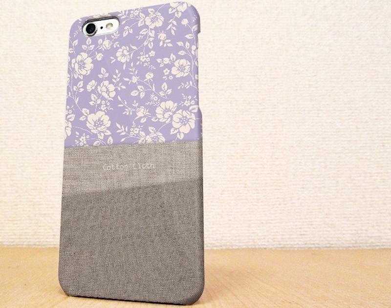 （Free shipping）iPhone case GALAXY case ☆Cotton Clothと花柄　スマホケース - スマホケース - プラスチック パープル