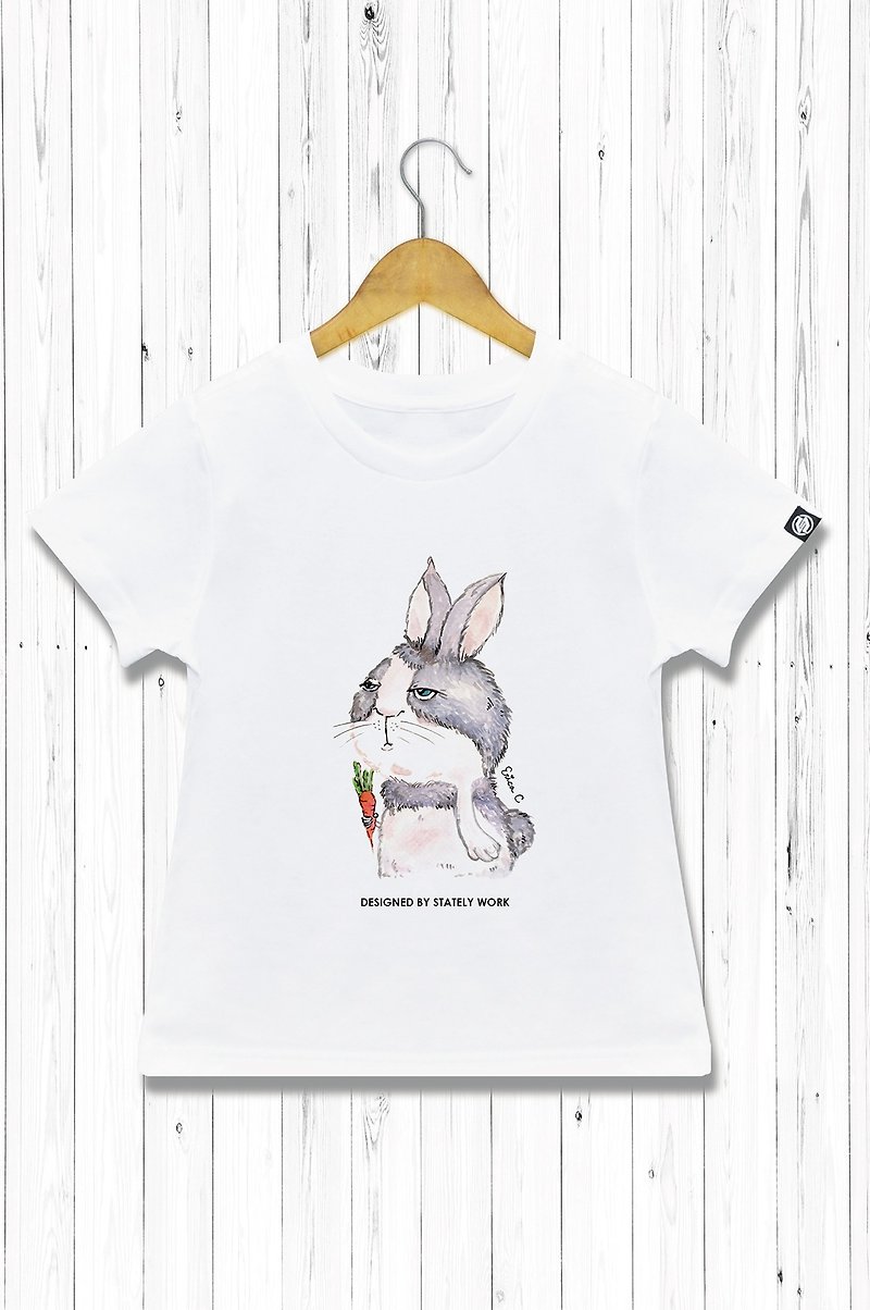 STATELYWORK World-weary Zodiac-Rabbit-Boys and Girls White T-shirt - Tops & T-Shirts - Cotton & Hemp White