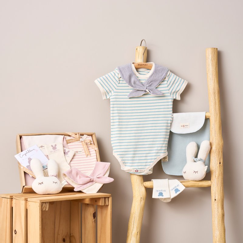 有機棉夏日寶寶彌月禮盒・日常實用5件組・GOTS認證_HomeyOrganic - 彌月禮盒 - 環保材質 