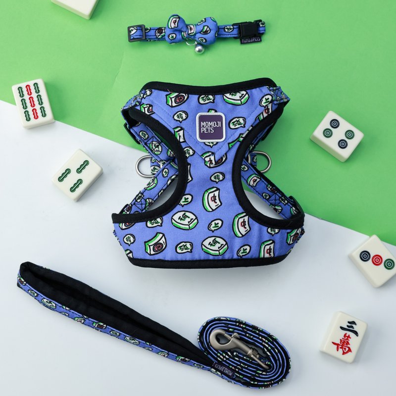 【Momoji Pets】Mahjong | Walkwear . Hong Kong - Collars & Leashes - Polyester Blue