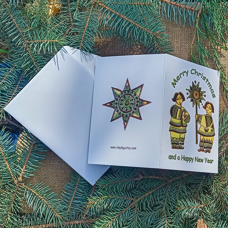 Christmas card for print download, digital Merry Christmas card,christmas carols - 電子喜帖/賀卡/邀請函 - 其他材質 