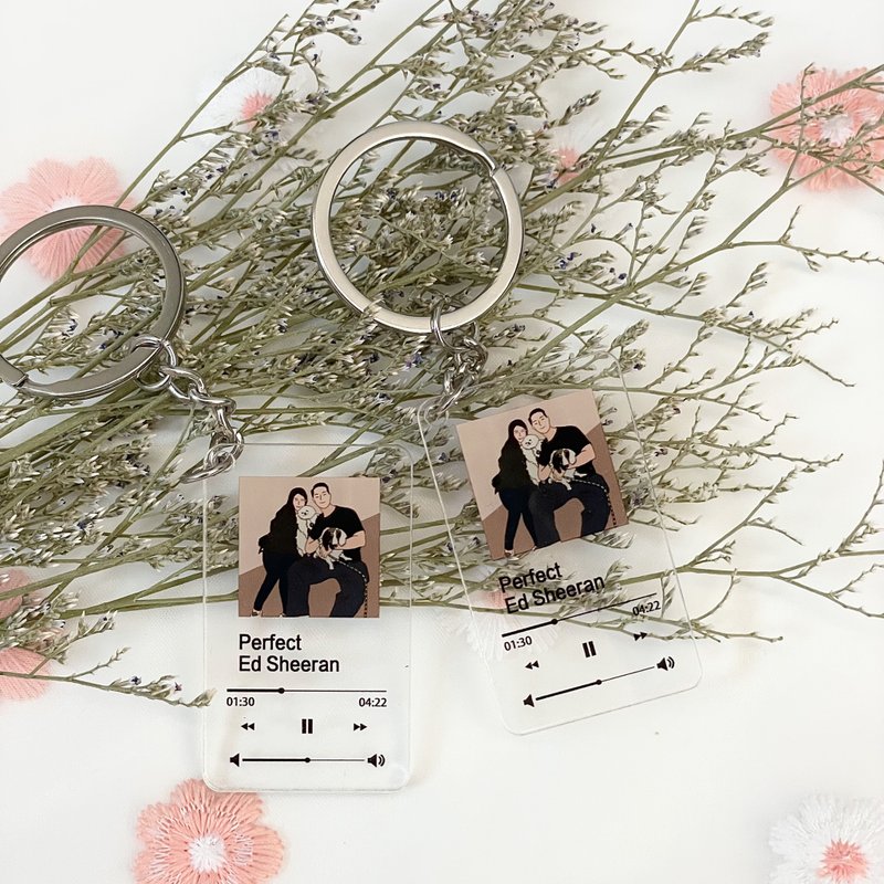 似顏繪音樂播放器鎖匙扣 - 鑰匙圈/鑰匙包 - 塑膠 多色