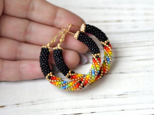 Bead Crochet Kit Snake Earrings, Hoop Earrings Making Kit, DIY Kit Beaded  Earrings, Jewelry Making Supplies 