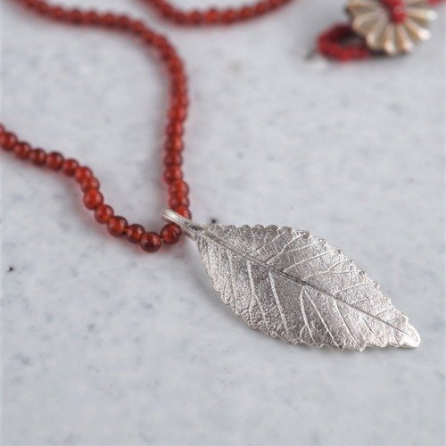 Elm leaf necklace ｛P082SV(NS)｝