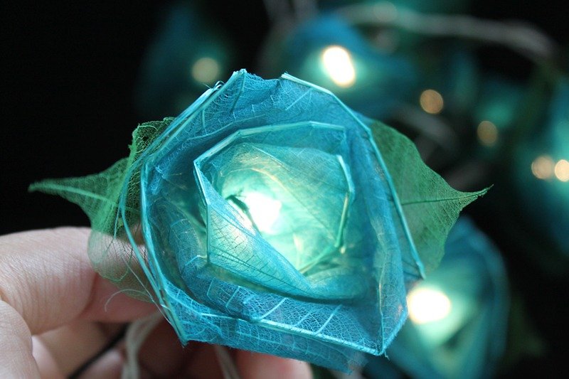 35 Romance Blue Rose String lights for Patio,Wedding,Party and Decoration - 燈具/燈飾 - 其他材質 