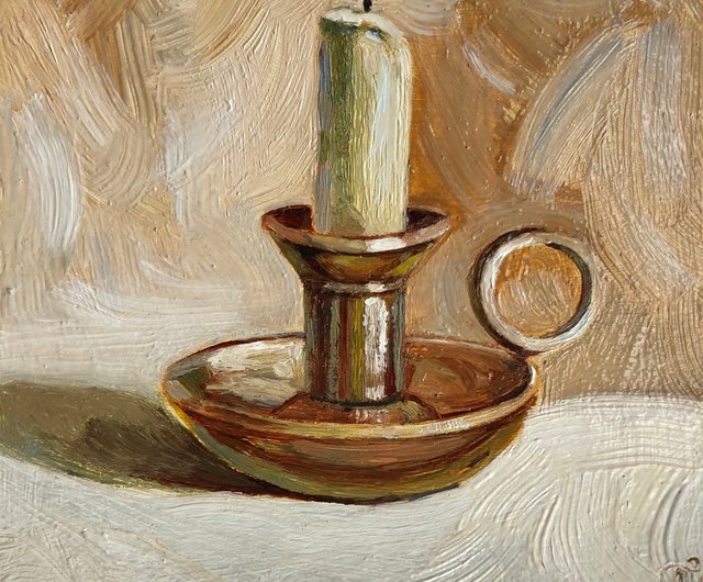 燭台原創油ビデオ 燭台オリジナル油絵ウォールアート手作り 6 x