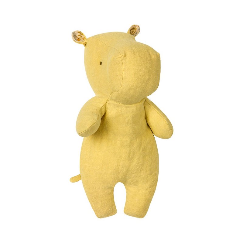 SAFARI FRIENDS, SMALL HIPPO - LIME YELLOW - Stuffed Dolls & Figurines - Cotton & Hemp Yellow