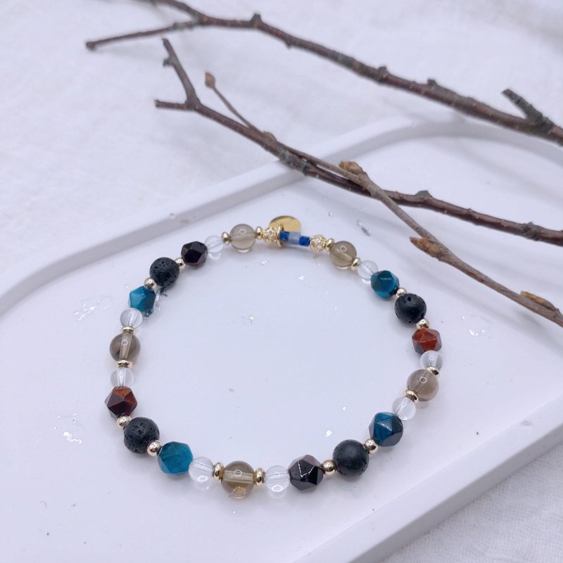 [Moran Aoxue] Stone Eye Stone Citrine Stone White Crystal Stone| Crystal Bracelet - สร้อยข้อมือ - คริสตัล สีดำ