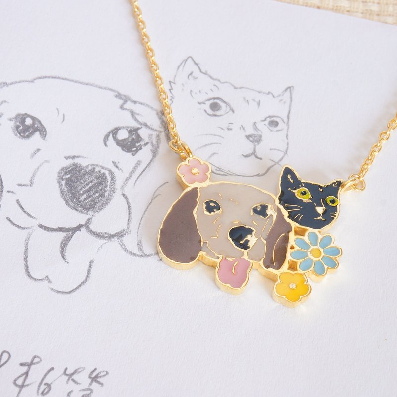 Pet jewelry turns photos of cats, dogs and kids into sterling silver jewelry enamel - สร้อยคอ - เงินแท้ 