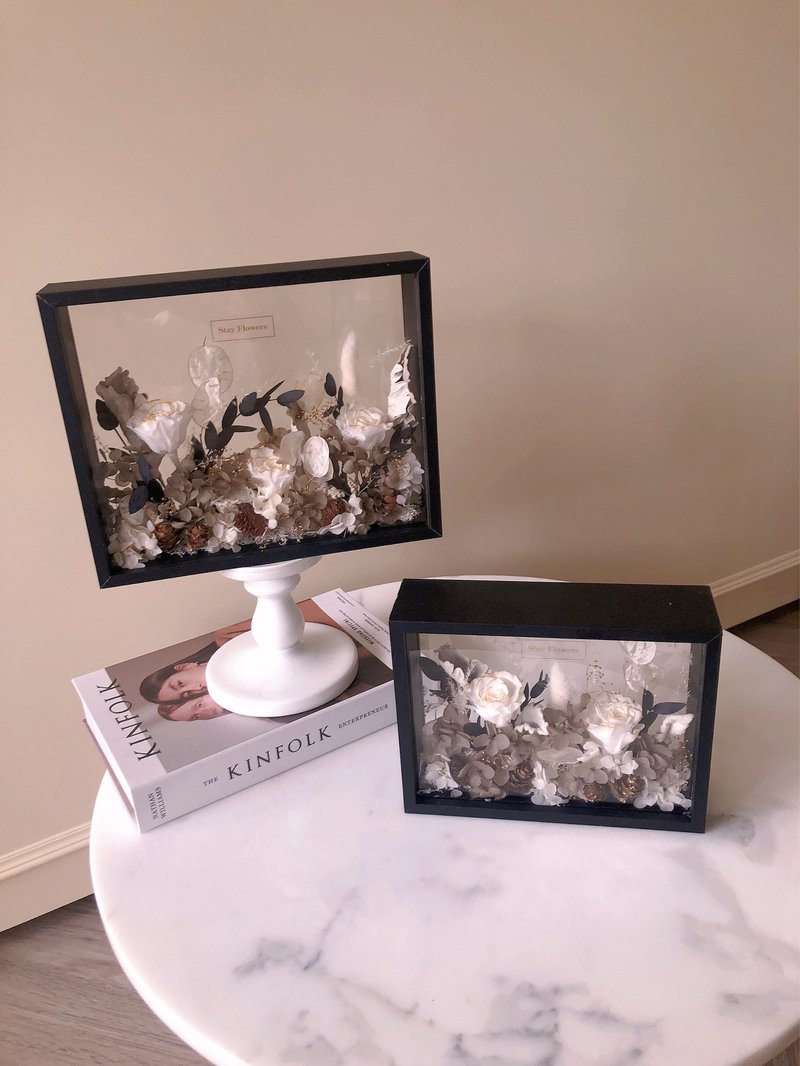 Stay flowers - Memory Preserved Everlasting Flowers, Non-Withered Flowers, Photo Frame Option, Customizable Gift, Valentine's Day Gift Box - Plants & Floral Arrangement - Plants & Flowers Khaki