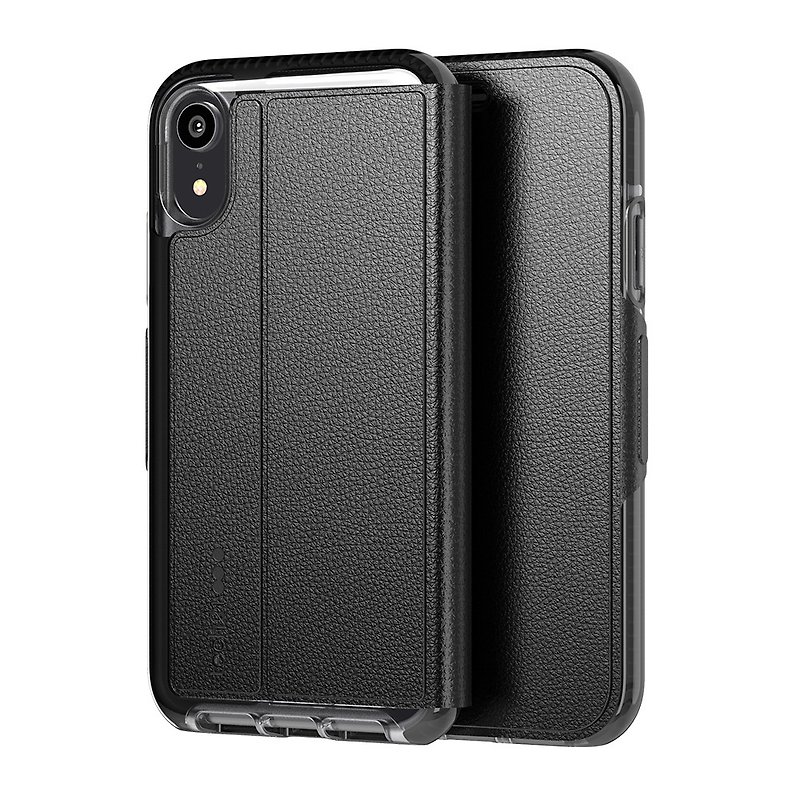 Tech 2 1 EVO WALLET anti-collision soft protective leather case for iPhoneXR black (5056234704998) - Other - Other Materials Black