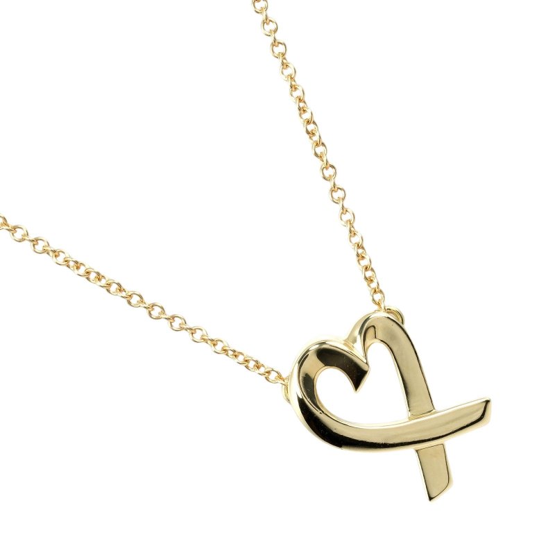 【日本直送】ティファニー TIFFANY&Co. ラビングハート ネックレス K18YG イエローゴールド 約2.85g【中古】Aランク - 項鍊 - 貴金屬 金色