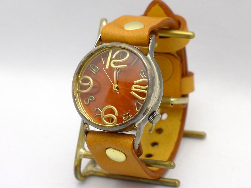 手作り時計 HandCraftWatch  J.S.B.2  オレンジダイアル JUMBO Brass  (JUM38B OR) - 女錶 - 銅/黃銅 橘色