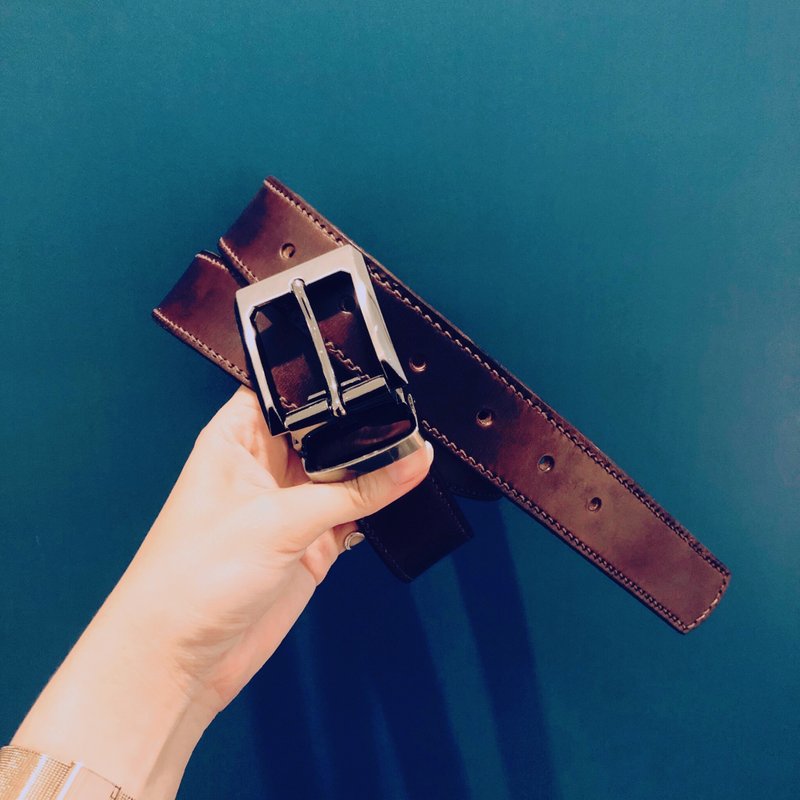 義大利牛皮 皮帶(男用、女用) - 皮帶/腰帶 - 真皮 咖啡色