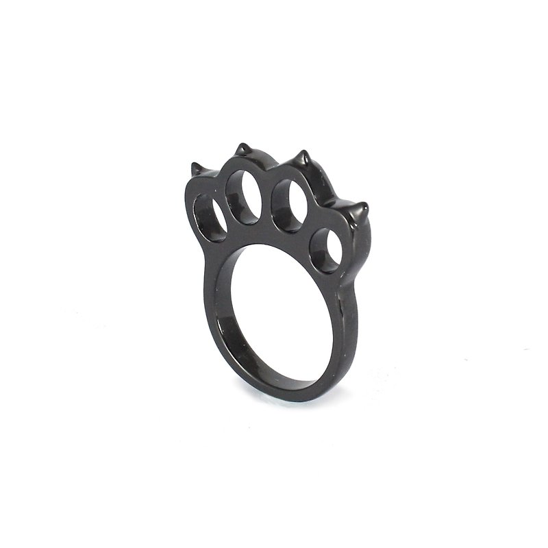 Bibi Fun Selection Series - Refer to the tiger cat and go down - black/sterling silver tail ring - แหวนทั่วไป - เงินแท้ สีดำ