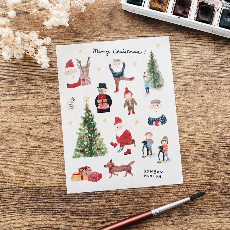 聖誕老人的一天 /手帳貼紙 - 貼紙 - 紙 