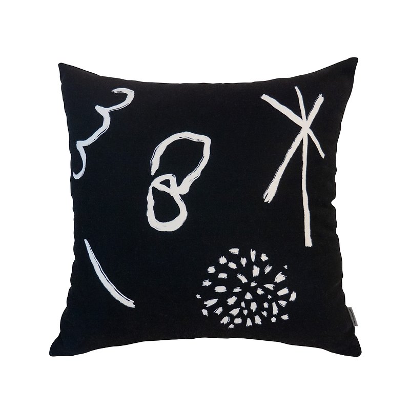 Dancing night in the garden (Cushion) - Pillows & Cushions - Polyester Black
