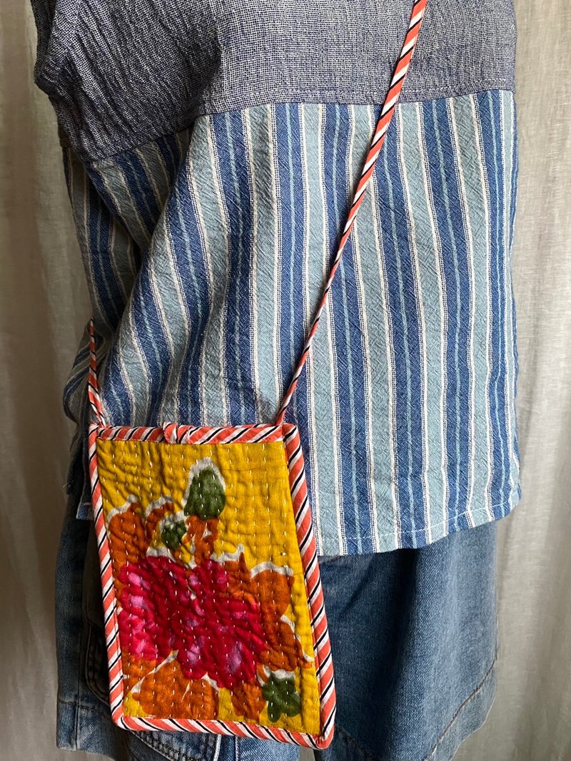 Indian cloth bag - กระเป๋าแมสเซนเจอร์ - ผ้าฝ้าย/ผ้าลินิน 