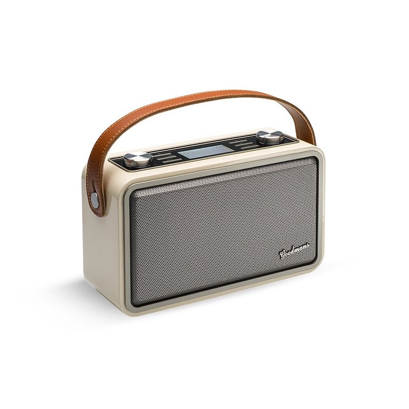 Wood Speakers Brown - Goodmans HERITAGE PORTABLE II Classic Retro Portable Bluetooth WIFI Sound - White