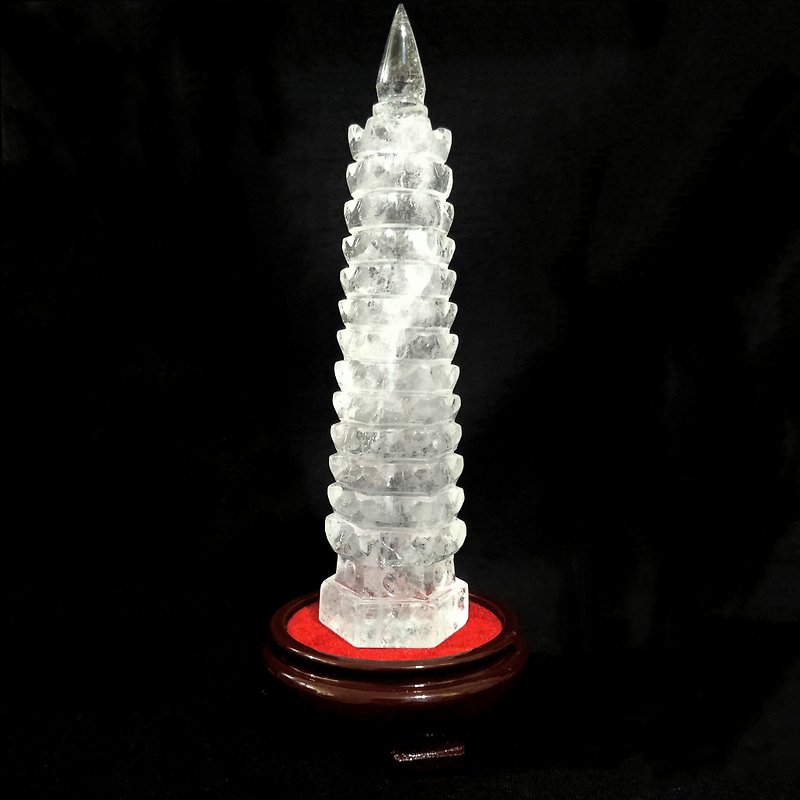 [Custom-made products] Wen Chang Tower White Crystal Brazil Wen Chang Tower Rock Quartz - ของวางตกแต่ง - คริสตัล ขาว